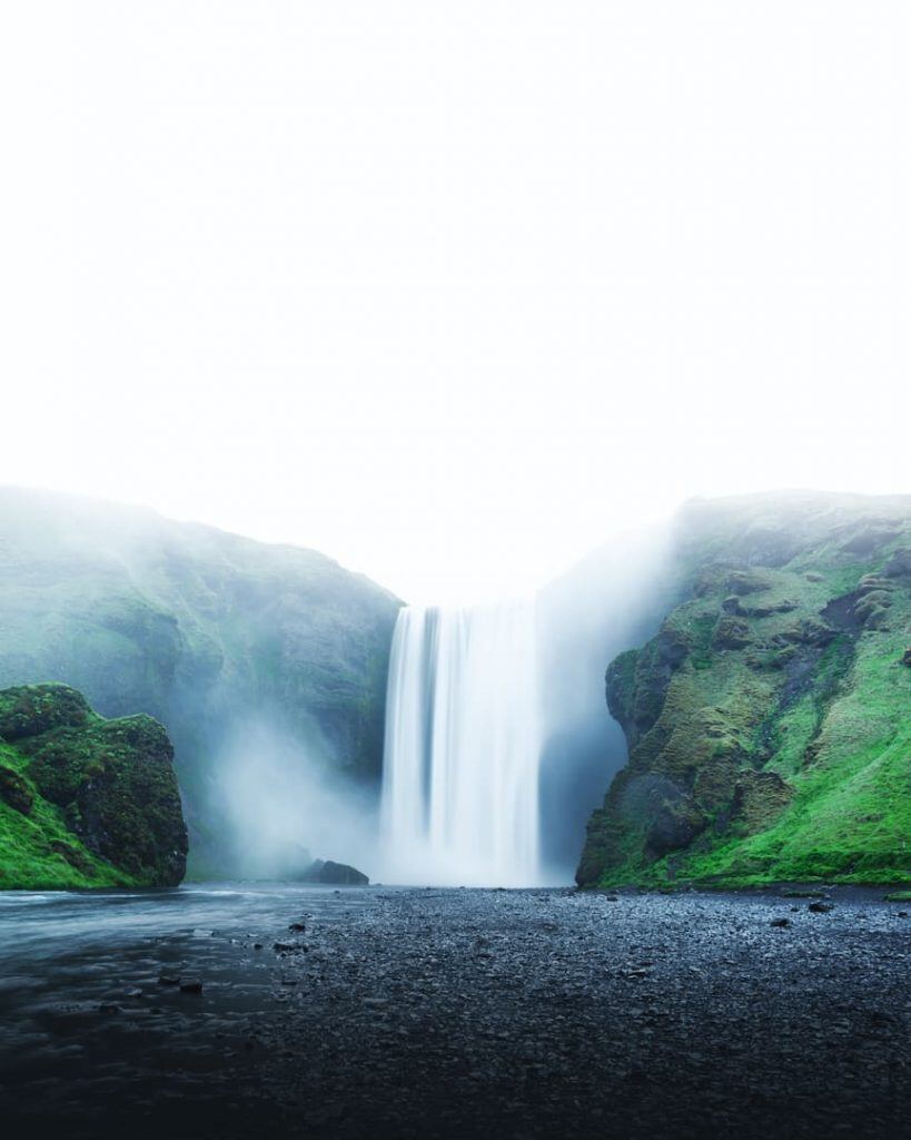 Photograph of Icelandic waterfall & mist