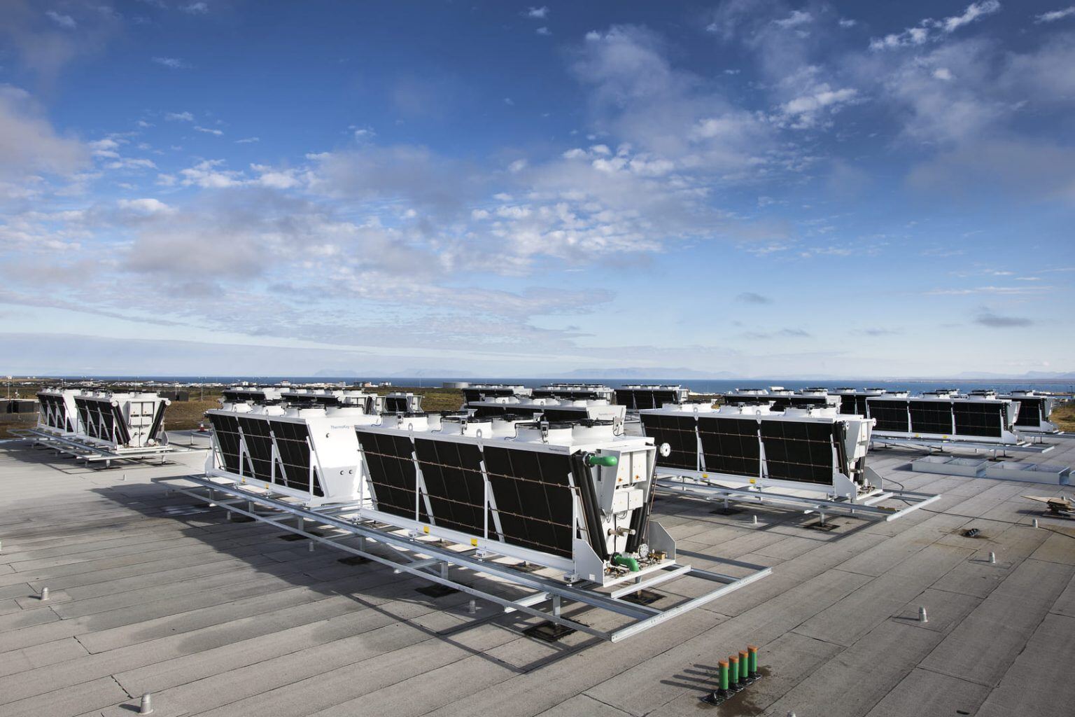 Air cooling units on data center roof